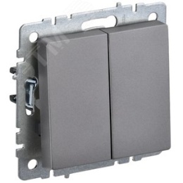 Выключатель IEK BRITE 2кл сталь