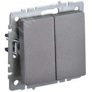 Выключатель IEK BRITE 2кл сталь