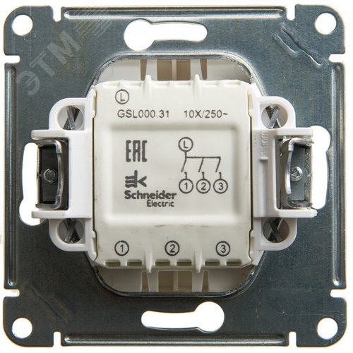 Выключатель GLOSSA GSL000631 3кл, механизм, перламутр
