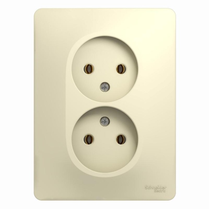 Розетка GLOSSA GSL000220 2-ая б/з бежевый