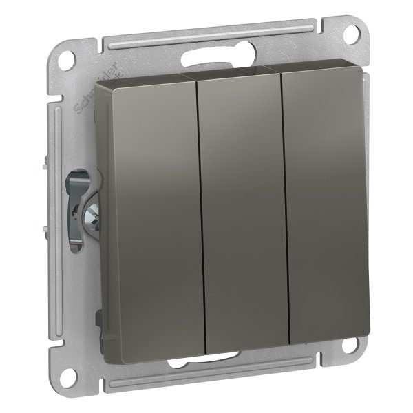 Выключатель AtlasDesign ATN000931 3кл, сталь, механизм