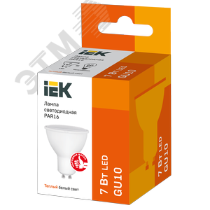 Лампа IEK LED7 GU10 7W 3000K 
