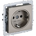 Розетка IEK BRITE 1-ная c/з шампань