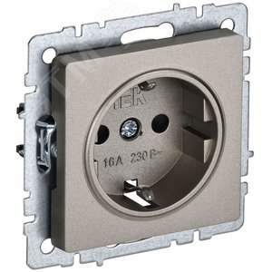 Розетка IEK BRITE 1-ная c/з шампань