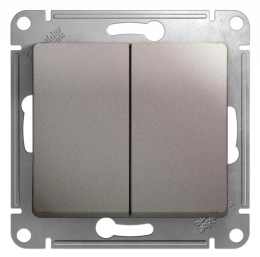 Переключатель GLOSSA GSL001265 2кл, механизм, платина