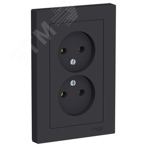 Розетка AtlasDesign ATN001020 2ая б/з карбон, механизм