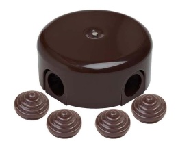 Коробка BIRONI B1-521-22-k распред.пластик d=78мм коричневый (ретро)
