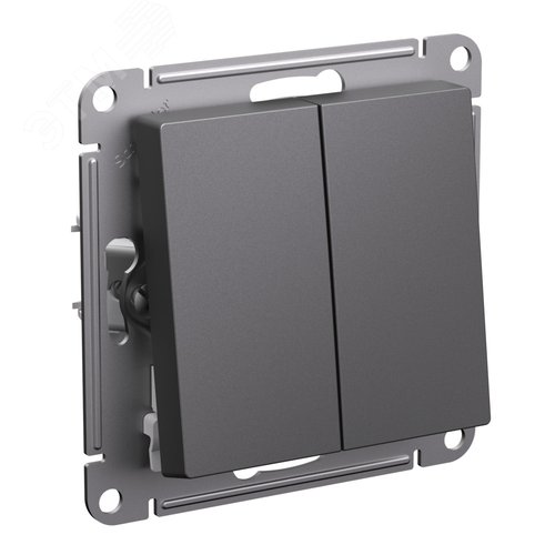 Переключатель AtlasDesign ATN001465 2кл, базальт, механизм