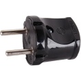 Вилка MAKEL 10051 10А б/з 250V черная прямая