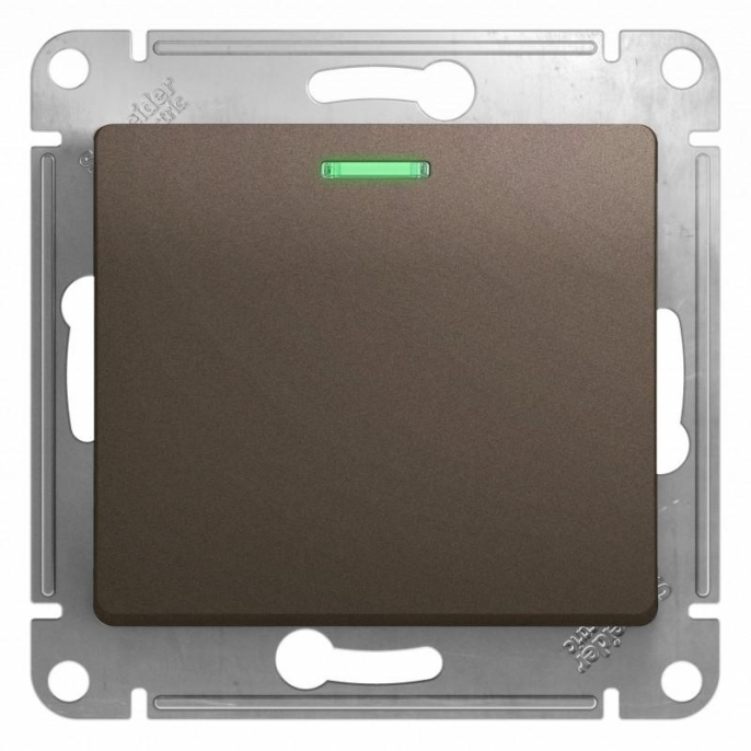 Выключатель GLOSSA GSL000813 1кл c инд., шоколад