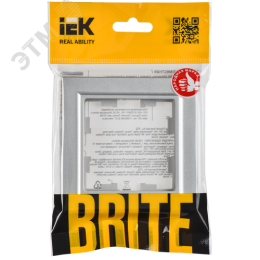 Рамка IEK BRITE 1пост алюминий