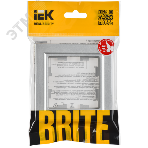 Рамка IEK BRITE 1пост алюминий