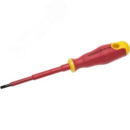 Отвертка STAYER PROFI ELEKTRO 25141-04-10 SL4.0*100мм диэ.до 1000в, эргоном двухком.рук.SL4.0*100мм