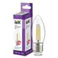 Лампа IEK LED7 7W С37 E27 4000K свеча филамент прозрачный