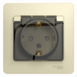 Розетка GLOSSA GSL000248 c/з с крышкой бежевый