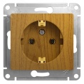 Розетка GLOSSA GSL000543 c/з, механизм, дуб