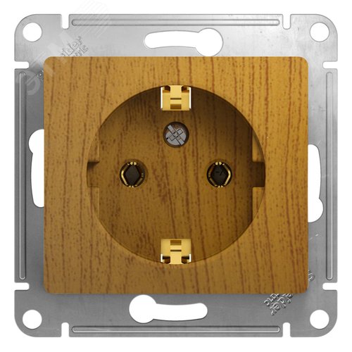 Розетка GLOSSA GSL000543 c/з, механизм, дуб