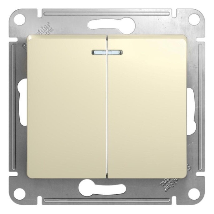 Выключатель GLOSSA GSL000253 2кл c подсв., бежевый