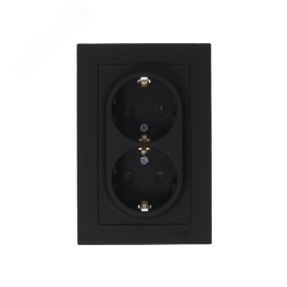 Розетка AtlasDesign ATN001024 2ая с/з карбон, механизм