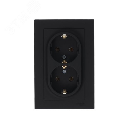 Розетка AtlasDesign ATN001024 2ая с/з карбон, механизм