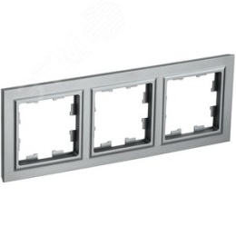 Рамка IEK BRITE 3пост сталь