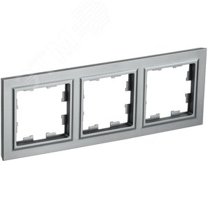 Рамка IEK BRITE 3пост сталь