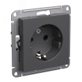 Розетка AtlasDesign ATN001443 c/з базальт, механизм