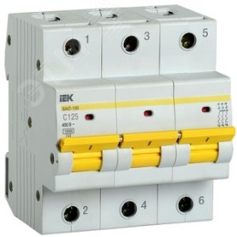 125А 3Р ВА47-150 IEK хар-ка С 15kA