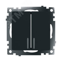 Выключатель STEKKER GLS10-7102-05 2кл с подс. черный, (механизм) серия КАТРИН