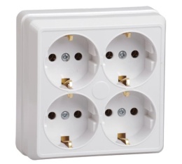 Розетка IEK ОКТАВА ERO41-K01-16-DC 4-м с/з белая