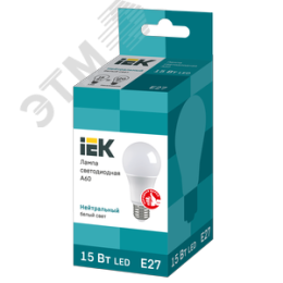 Лампа IEK LED15 A60 15W 3000K E27