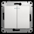 Выключатель GLOSSA GSL000153 2кл с подсв., белый