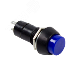 Выключатель-кнопка 250V 1А (2с) синяя без фиксации