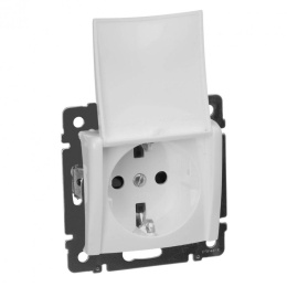 Legrand Valena 774422 Розетка 1к винты с крышкой белая 