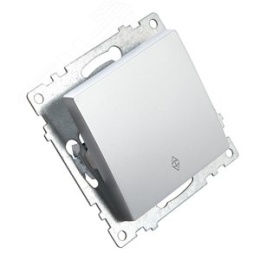 Переключатель STEKKER GLS10-7105-03, 1кл серебро, серия КАТРИН