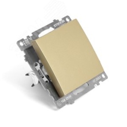 Выключатель STEKKER GLS10-7103-08 1кл золото, (механизм) серия КАТРИН