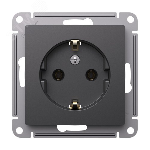 Розетка AtlasDesign ATN001443 c/з базальт, механизм