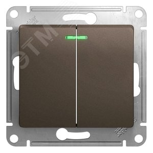 Выключатель GLOSSA GSL000853 2кл с инд., механизм, шоколад