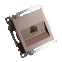 Розетка RJ-45 STEKKER GLS00-7107-02 шампань, (механизм) серия КАТРИН