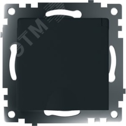 Розетка 1-местная с/з STEKKER GLS16-7112-05 с крышкой,(механизм) черная, серия КАТРИН