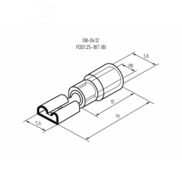 Клемма REXANT 08-0412 плоская изолированная гнездо 5.6мм 