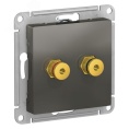 Розетка AtlasDesign ATN000987 Аудиорозетка двойная сталь