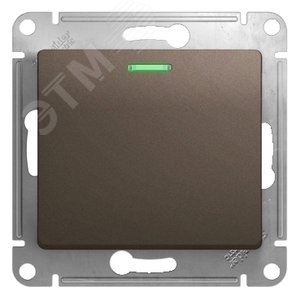 Выключатель GLOSSA GSL000813 1кл c инд., шоколад