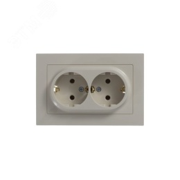 Розетка AtlasDesign ATN000224 2ая с/з механизм, бежевая