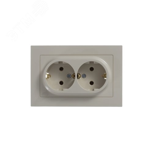 Розетка AtlasDesign ATN000224 2ая с/з механизм, бежевая