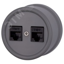 Розетка BIRONI B1-302-26 RJ45 пластик титан (ретро)