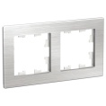 Рамка AtlasDesign ATN312102 2-я металл/серебро