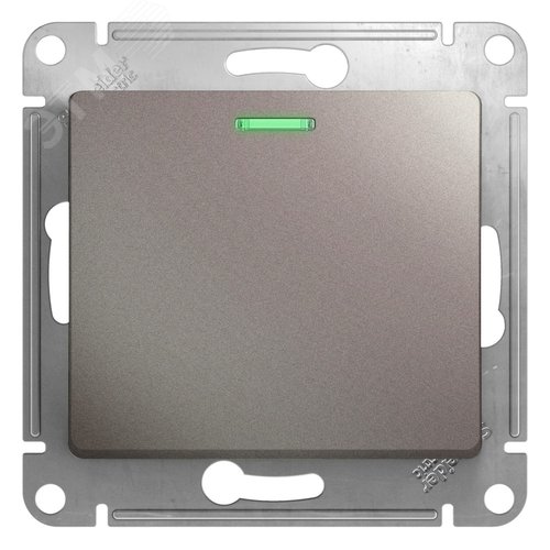 Выключатель GLOSSA GSL001213 1кл с подсв., механизм, платина
