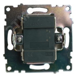 Выключатель STEKKER GLS10-7101-06 1кл с подс. графит, (механизм) серия КАТРИН