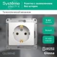Розетка GLOSSA GSL000143 с/з в рамку белый